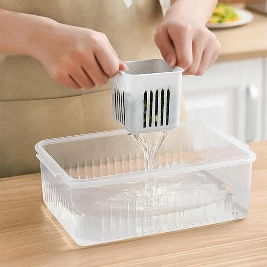 Refrigerator Storage Box 6 Grid Food Fruit Vegetable Storage Box