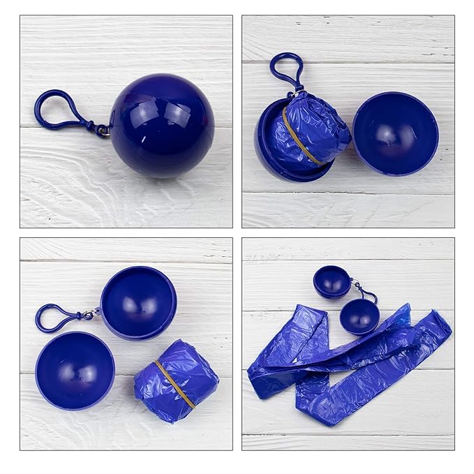 Portable Disposable Emergency Raincoats Waterproof Rain Poncho in A Ball for Traveling Camping Outdoor Pack of Five GenzVybs